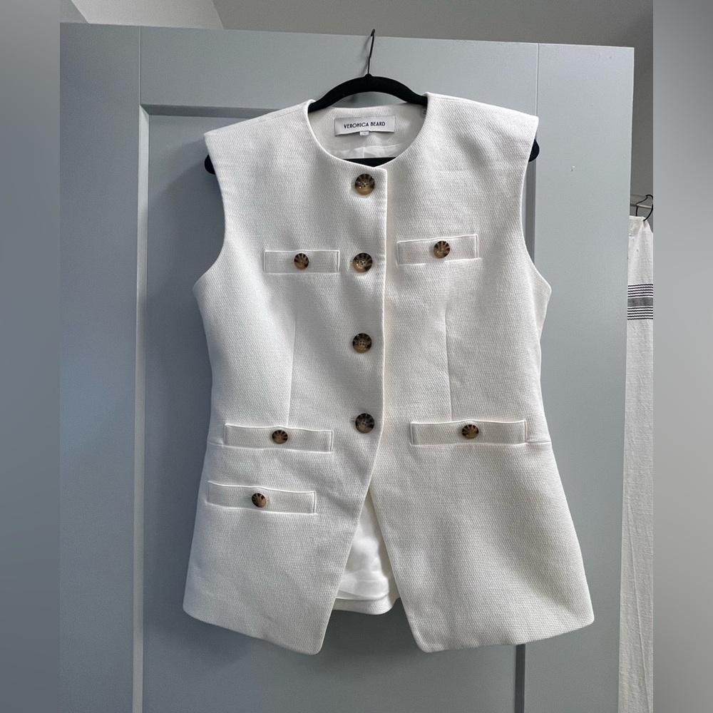 VERONICA BEARD white Tamara blazer vest